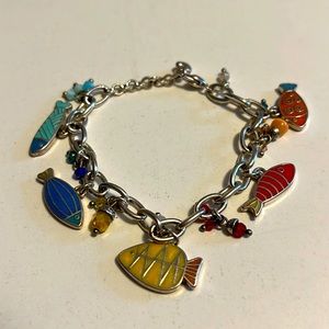 Adorable enamel charm fish bracelet from Brighton Collectibles.